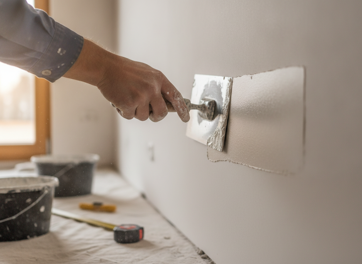 Spachtelarbeiten in einem Kölner Altbau